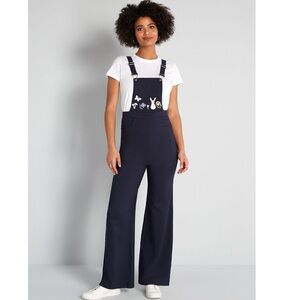 Modcloth X Collectif Kayden Enchanted Embroidery Dungarees New